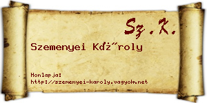 Szemenyei Károly névjegykártya