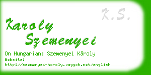 karoly szemenyei business card